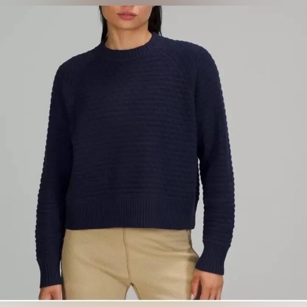 Lululemon‎ Texture Play Crew Sweater Cadet Blue M/L